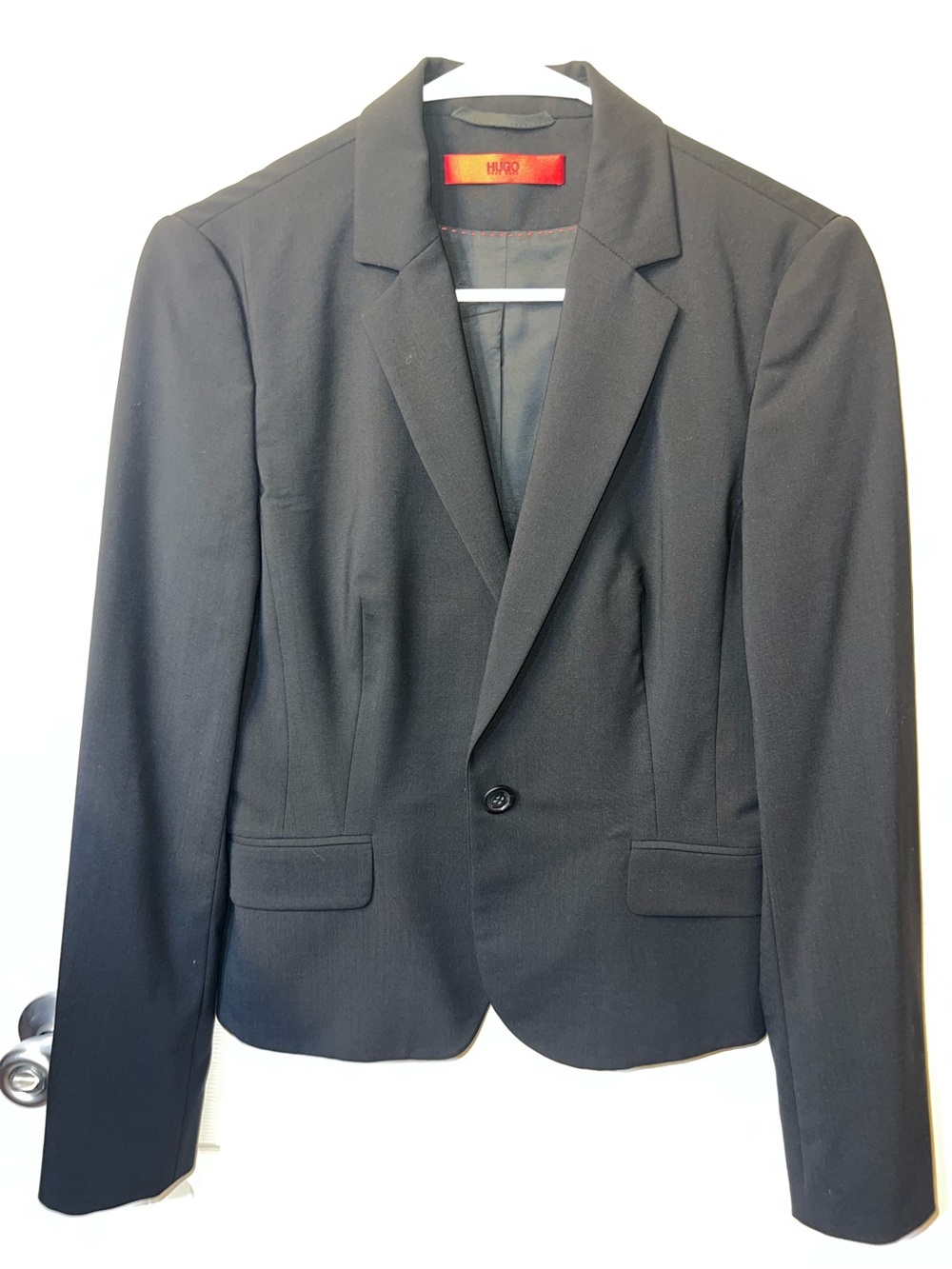HUGO HUGO BOSS Black Single-Button Fitted Suit Blazer Jacket Size US 4 (IT 40)